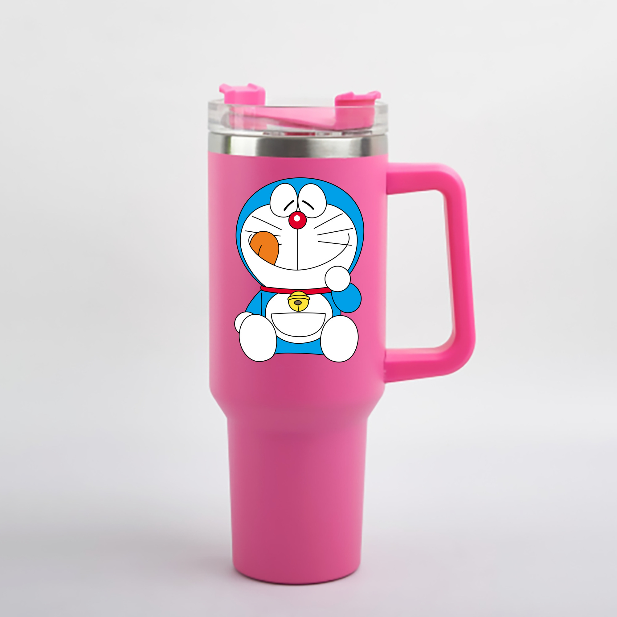 （画像用） ドラえもん Doraemon 1200mL車用タンブラー - クリスタルステッカー（プラスチックストロー付き）